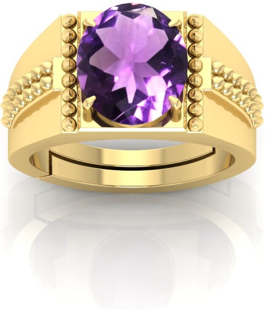 RRVGEM Brass Amethyst Gold Plated Ring Price in India Buy RRVGEM