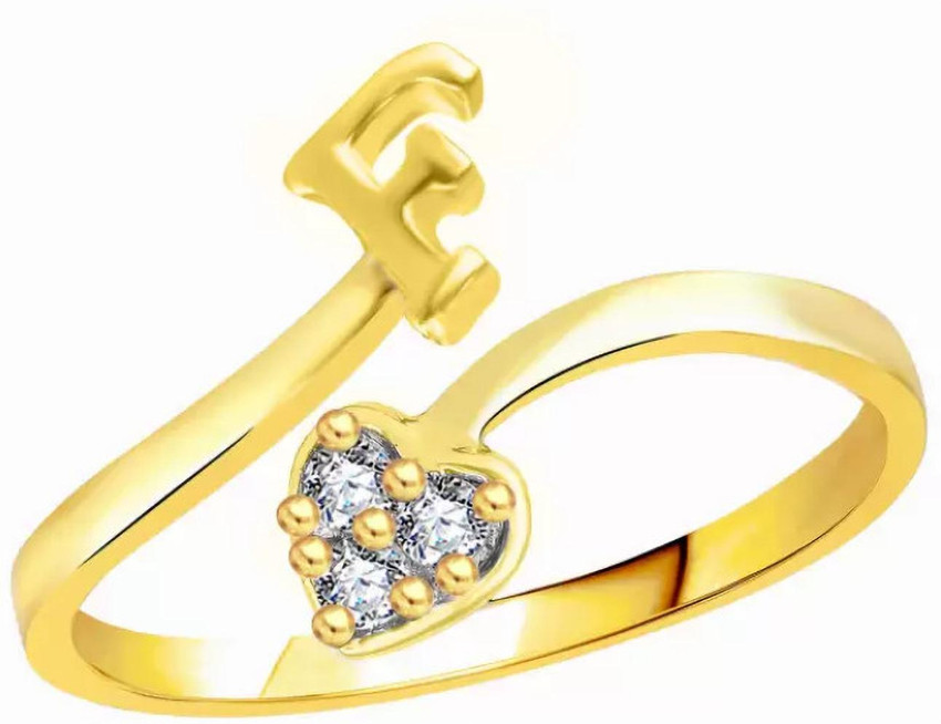F letter gold ring store