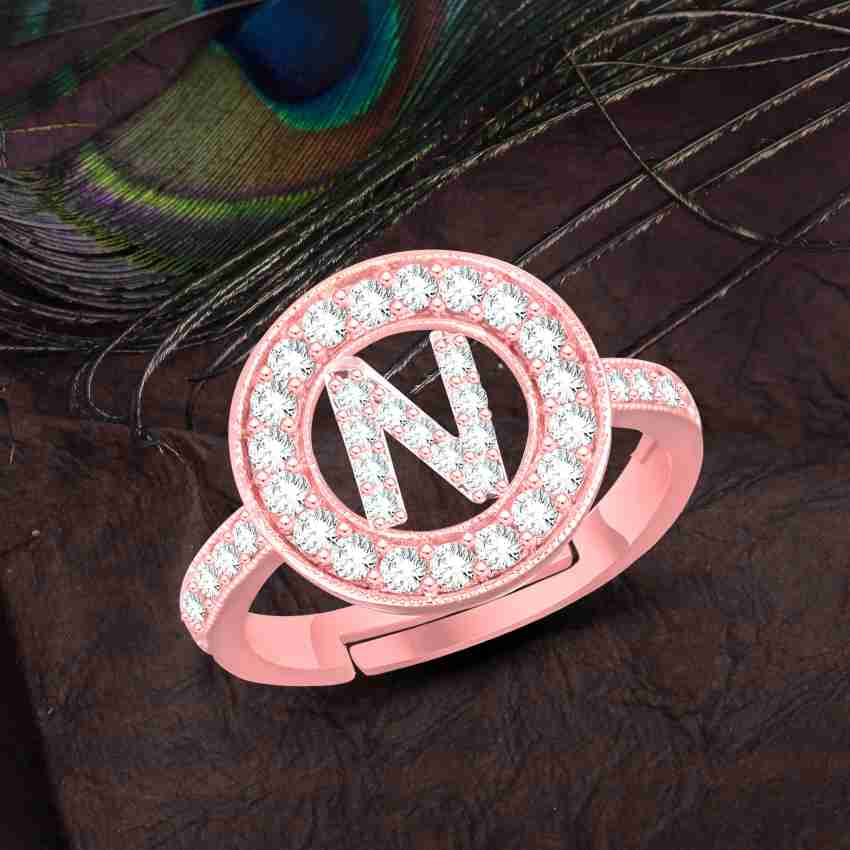 Initial Friendship Bracelet Letter N Created with Zircondia® Crystals