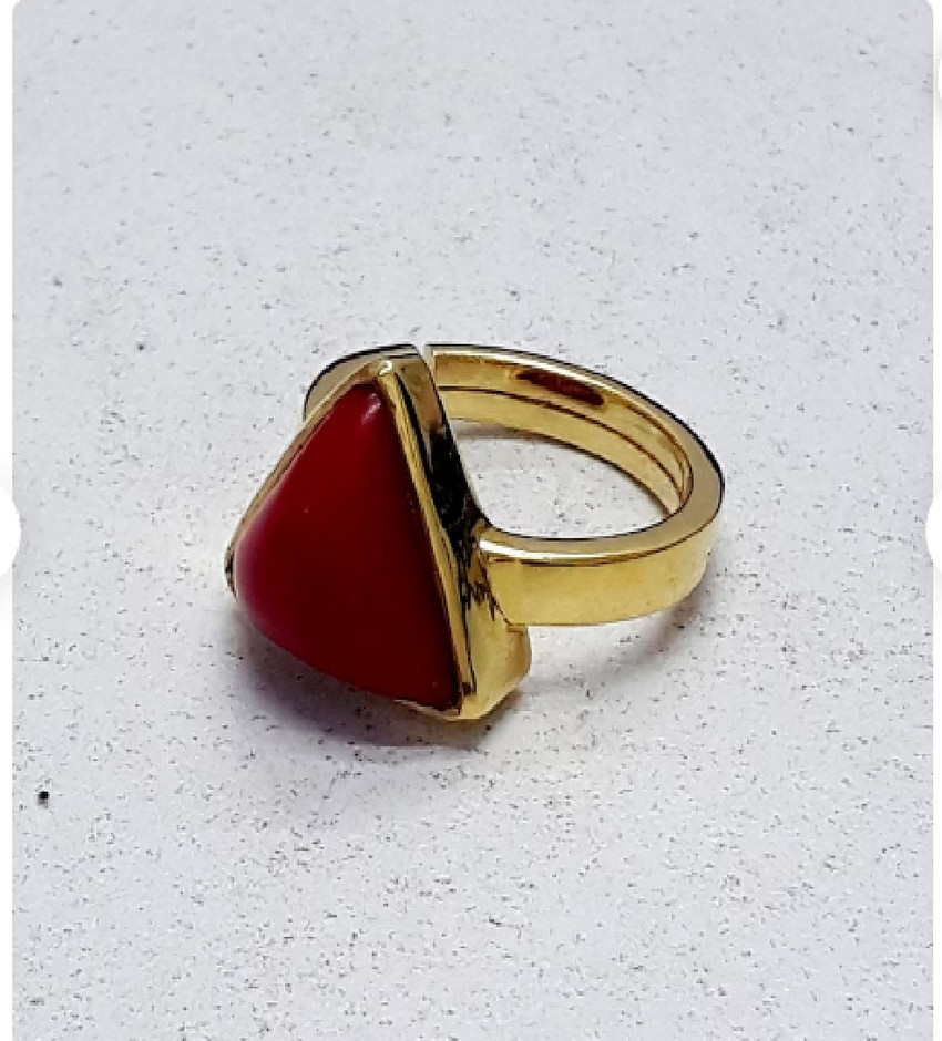 Natural red coral ring clearance
