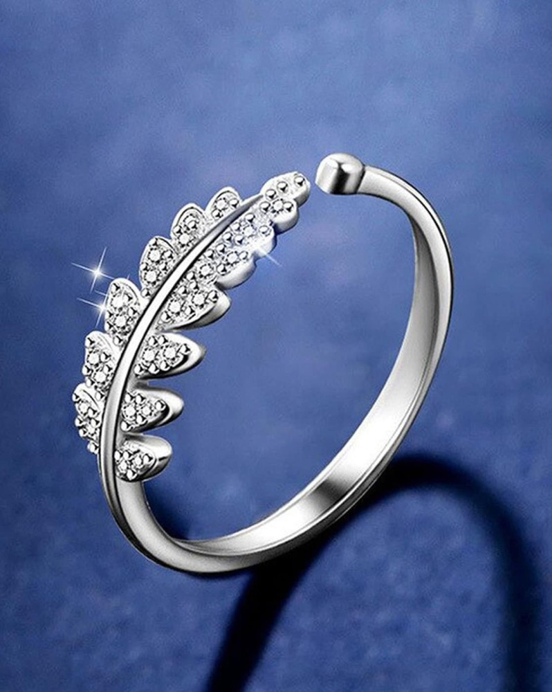 Agarwalproduct Leaf Design Ring Girl and Women (Adjustable) Stainless Steel  Silver Plated Ring Price in India - Buy Agarwalproduct Leaf Design Ring  Girl and Women (Adjustable) Stainless Steel Silver Plated Ring Online