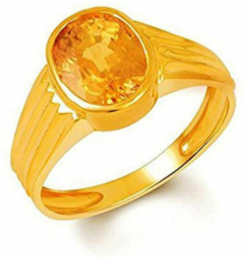 Pukhraj gold ring on sale design