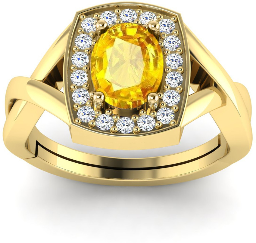 Pukhraj with gold ring online