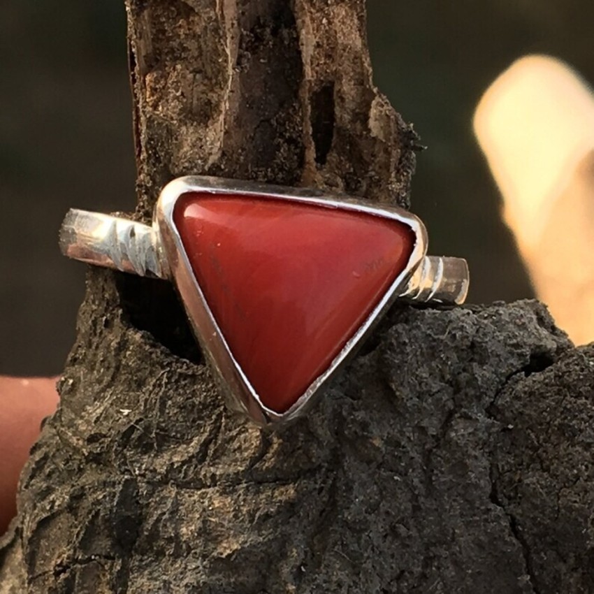 Red coral 2025 triangle ring