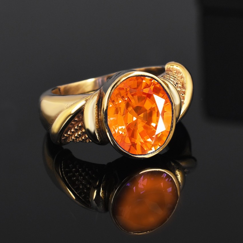 Gold ring with hot sale orange stone