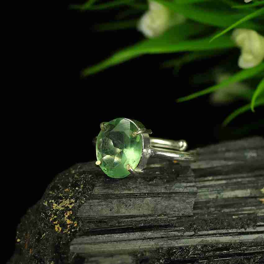 CRYSTU Green Fluorite Gemstone Adujstable Ring With Natural Stone Ring Gift For Unisex Stone Silver Ring Price in India Buy CRYSTU Green Fluorite Gemstone Adujstable Ring With Natural Stone Ring Gift