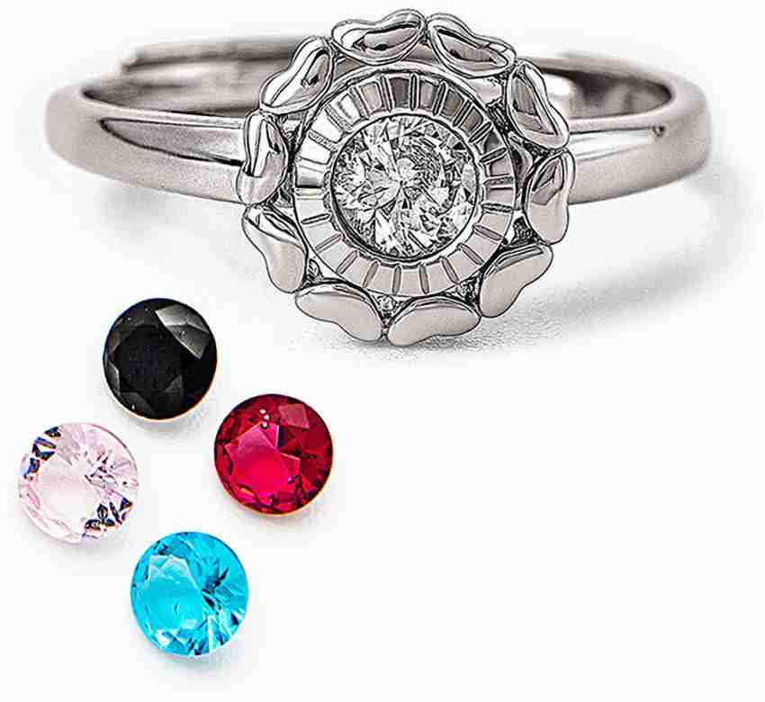 Silberry SILBERRY 925 Sterling Silver Wheel Of Heart Adjustable Ring (5 in  1 Crystal) Sterling Silver Cubic Zirconia Ring Price in India - Buy  Silberry SILBERRY 925 Sterling Silver Wheel Of Heart