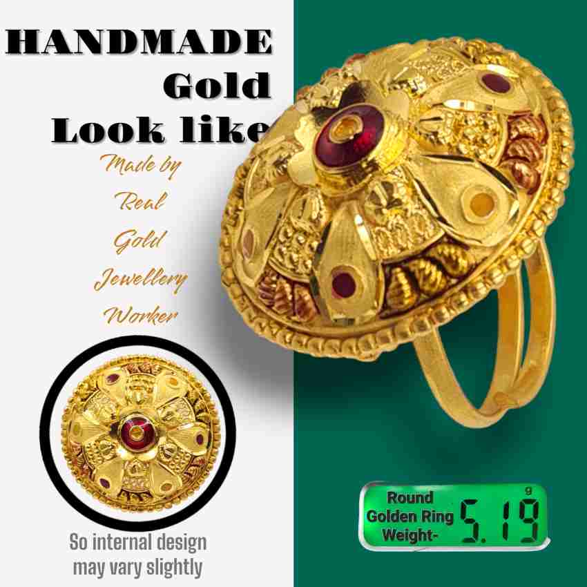 Ladies round hot sale gold ring