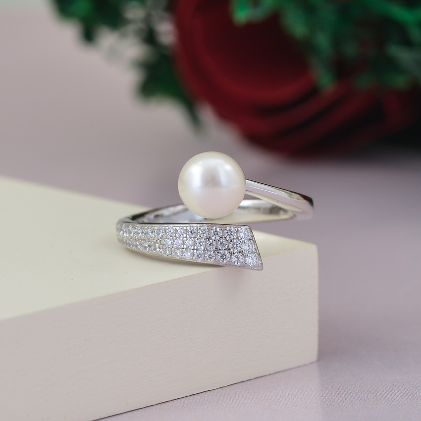 Ornate Jewels Freshwater Pearl Ring for women and Girls Sterling Silver Pearl Rhodium Plated Ring Price in India Buy Ornate Jewels Freshwater Pearl Ring for women and Girls Sterling Silver Pearl