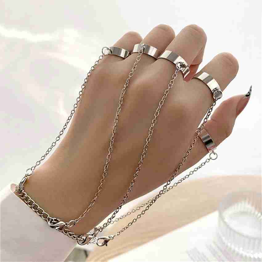 VIEZ Punk Multilayer Chain Rings Bracelet Alloy Silver Plated Chain Ring -  Multi Finger Price in India - Buy VIEZ Punk Multilayer Chain Rings Bracelet  Alloy Silver Plated Chain Ring - Multi