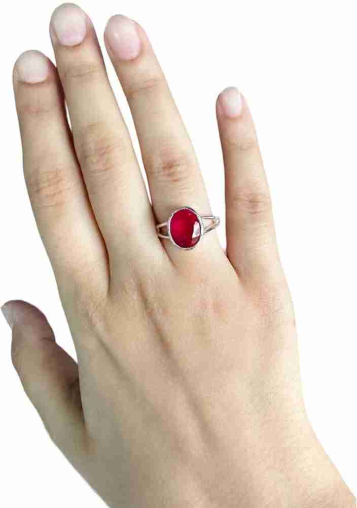 Ruby stone ring in silver best sale