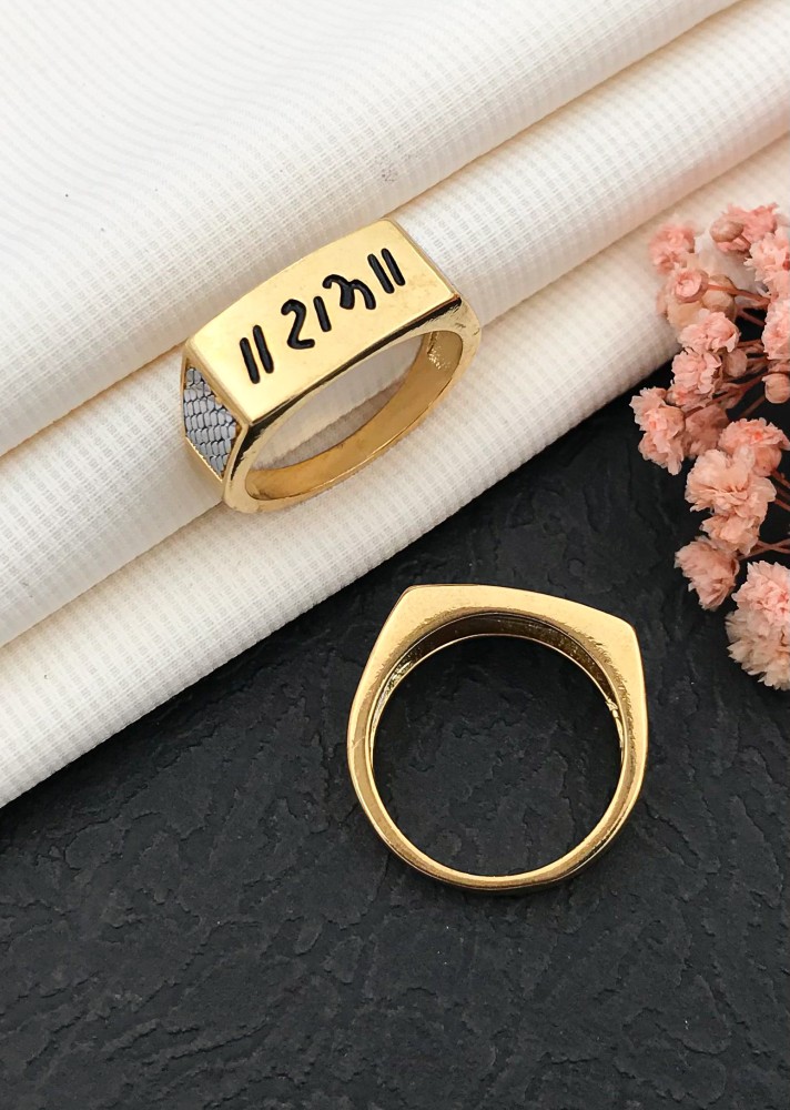 Name gold ring hot sale for men