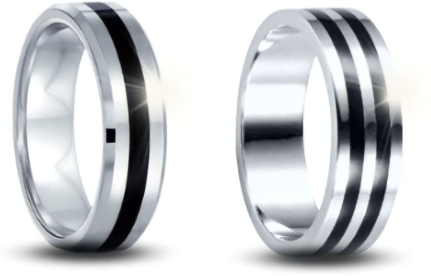 Silver ring with black clearance line