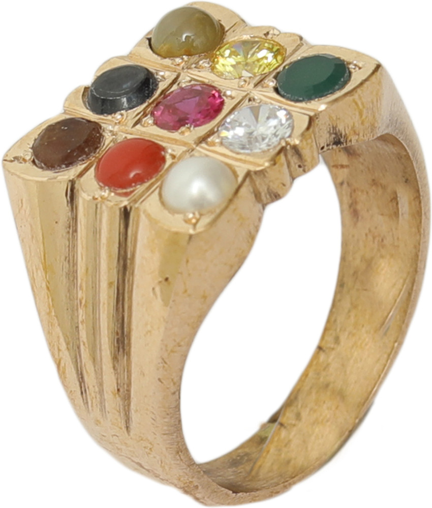 Naveen metal works Panchaloha Impon Navaratna stone ring for Men and Women Alloy Diamond Ring Price in India Buy Naveen metal works Panchaloha Impon Navaratna stone ring for Men and Women Alloy Diamon...