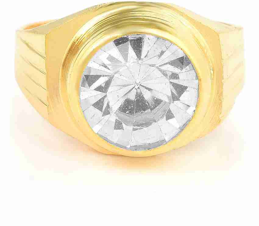 Single stone gold online ring for gents