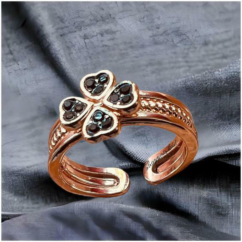 Shopping Dust Beautiful Heart Leaf Clover Ring For Girl and Women