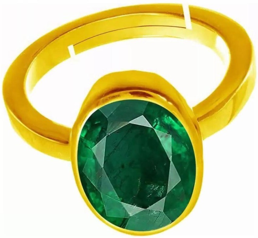 Panna stone sale gold ring