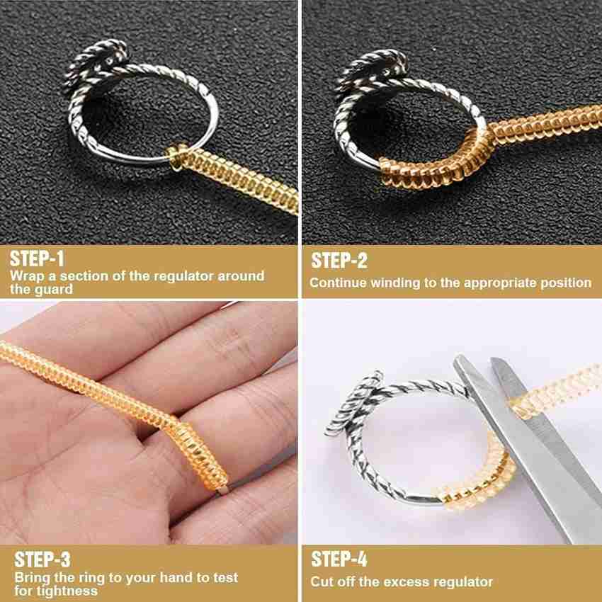 NIRMATSARAY 8pcs Ring Sizer for Loose Rings Adjuster Tightener Spiral  Silver+Golden Silicone Silicone Ring Price in India - Buy NIRMATSARAY 8pcs  Ring Sizer for Loose Rings Adjuster Tightener Spiral Silver+Golden Silicone  Silicone