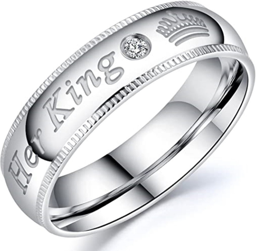 QualityAJ Adjustable Platinum Plated King Queen Rings For Men