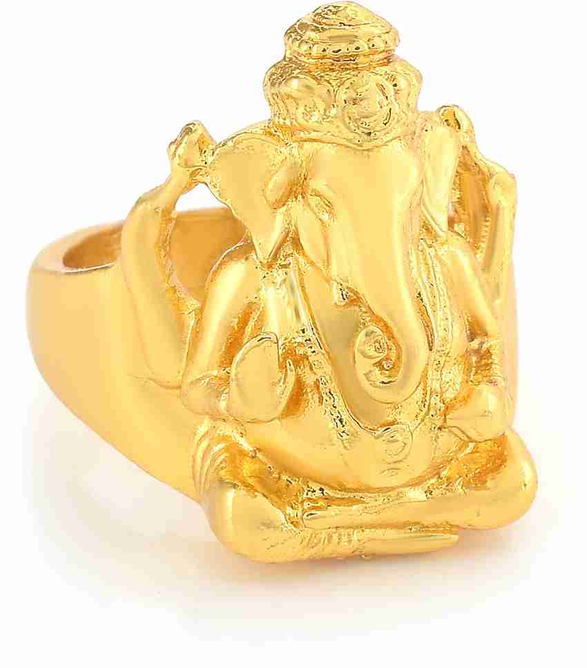 Gold ring with lord ganesha top