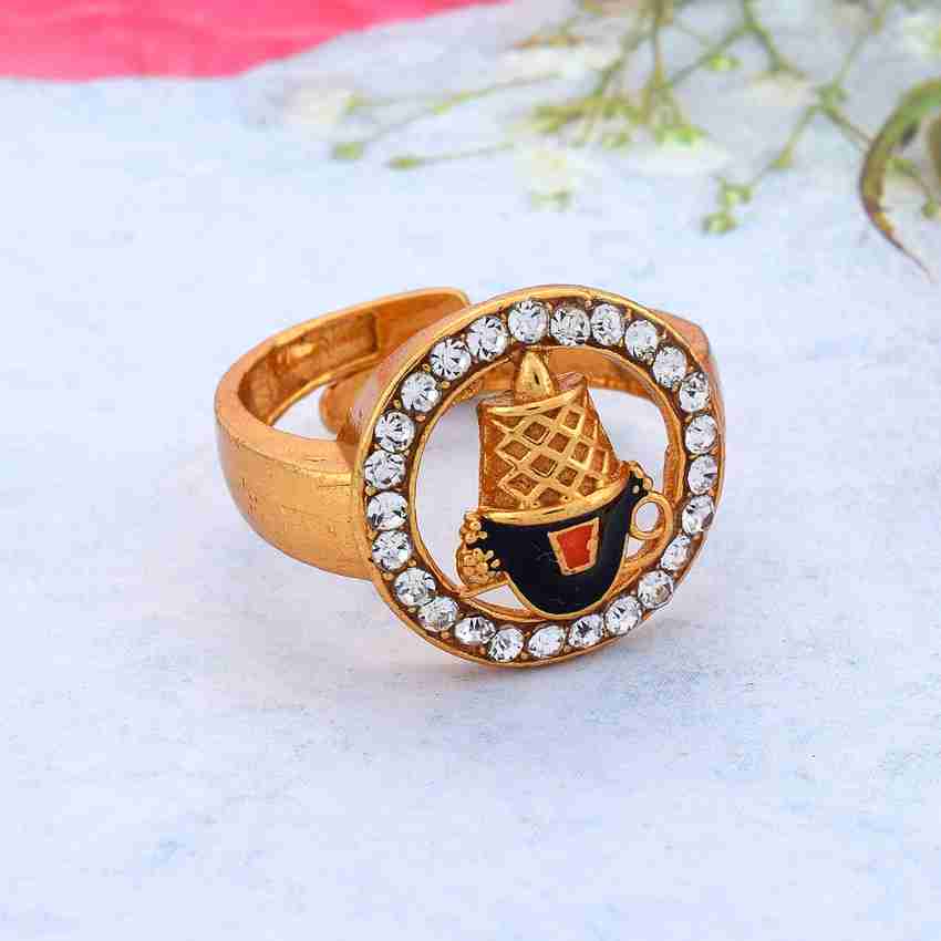 Mahakaal Jewels Gold Plated CZ Studd Tirupati Balaji Sri Venkateswara Swamy Finger Ring Brass Gold Plated Ring Price in India Buy Mahakaal Jewels Gold Plated CZ Studd Tirupati Balaji Sri Venkateswara ...