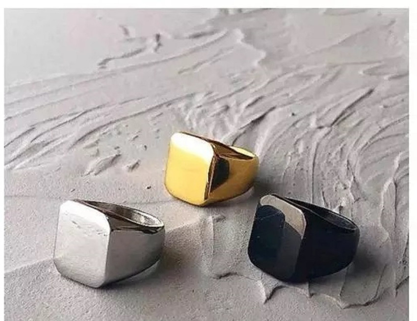 Mens stainless steel biker rings top
