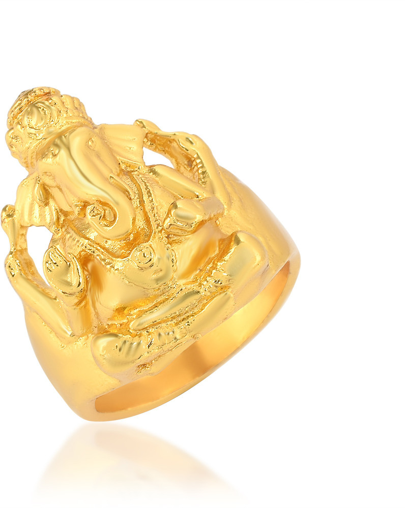 memoir Brass Goldplated Ganpati Ganesh Big Bold and Heavy Wedding Engagement Fingerring Brass Gold Plated Ring Price in India Buy memoir Brass Goldplated Ganpati Ganesh Big Bold and Heavy Wedding Enga...