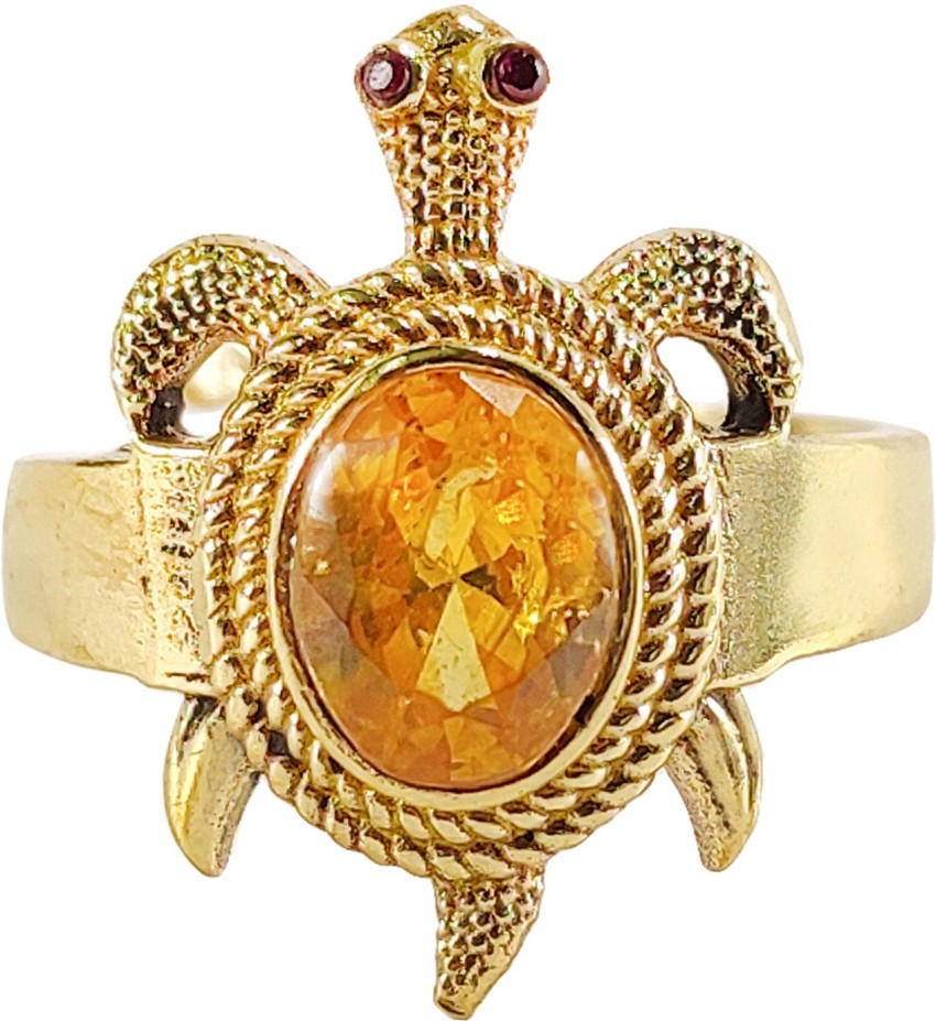 Tortoise ring clearance with yellow sapphire