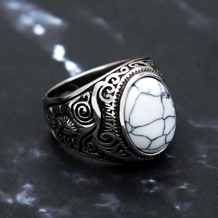 Mens white stone ring discount