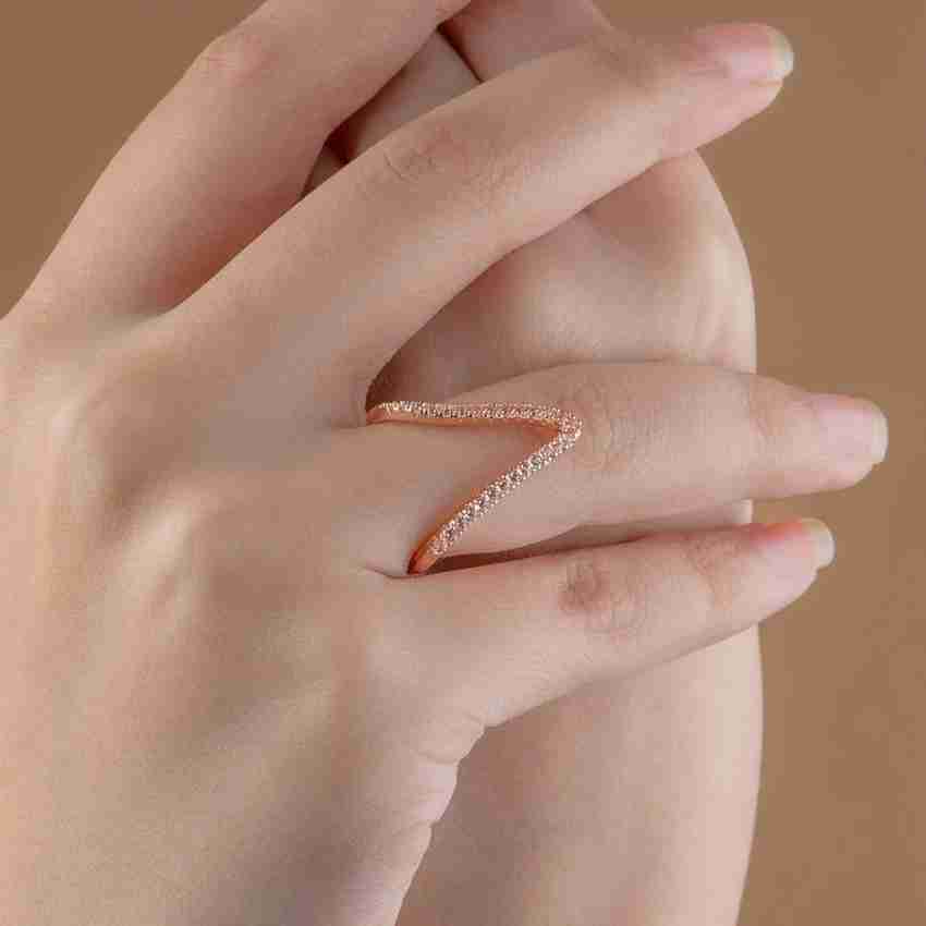 WINIKA ACCESSESORI REVERSIBLE V RING ROSE GOLD Stainless Steel