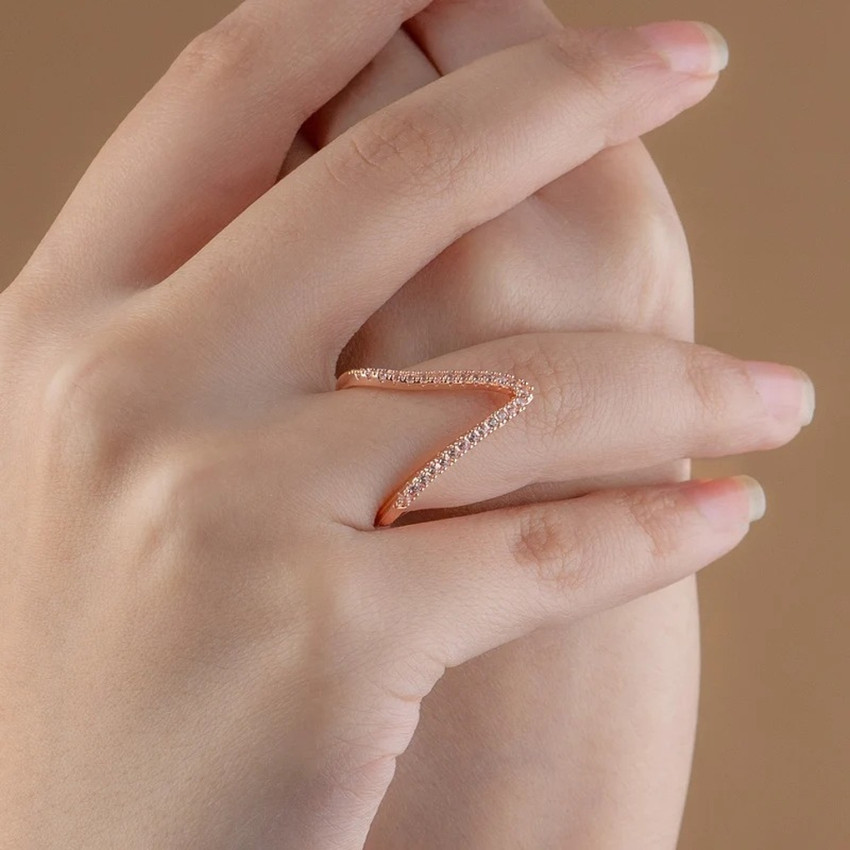 Rose gold clearance v ring