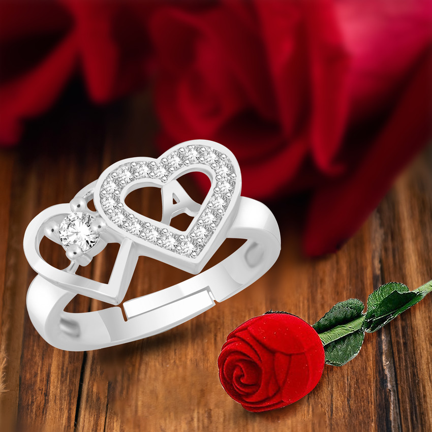Silver ring love design sales