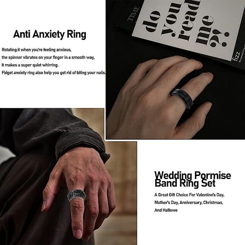 Black ring on the middle finger top