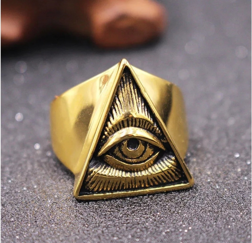 Illuminati ring cheap gold