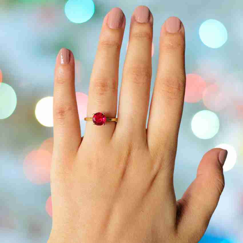 Chopra Gems Unique Effective 100 Original Ruby Manik Stone Ring for Men Women Brass Gold Plated Ring Price in India Buy Chopra Gems Unique Effective 100 Original Ruby