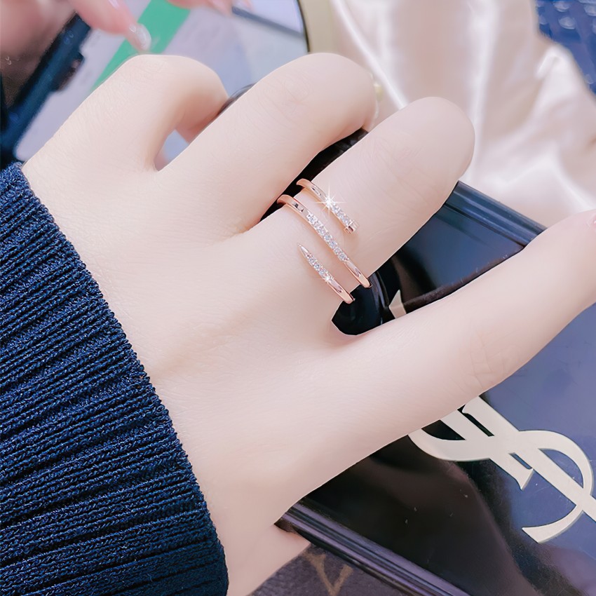 Fashion Frill Rings For Women Nail Adjiustable Finger Ring For
