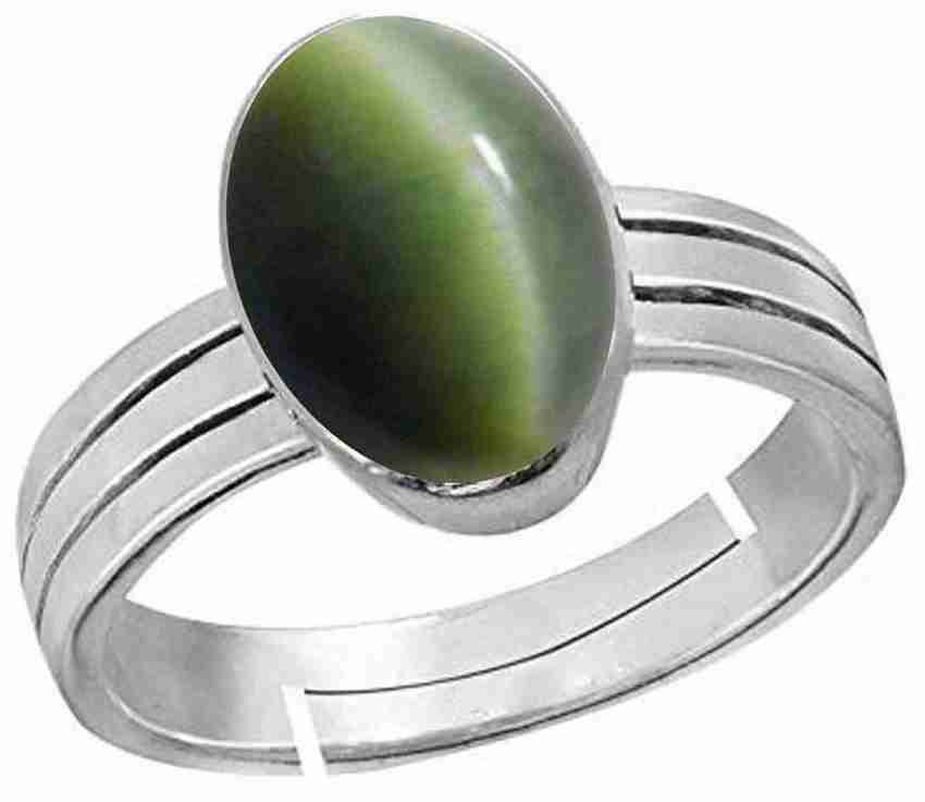 Cat eye stone silver ring store