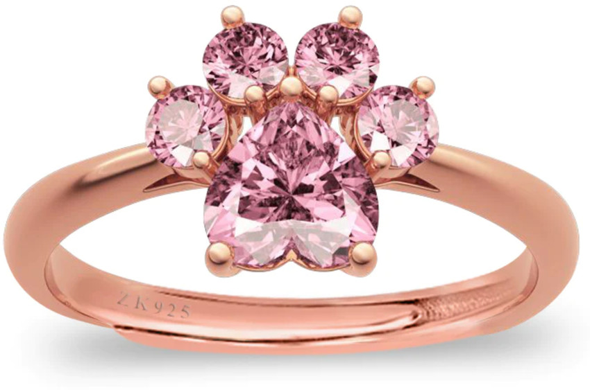 Rose gold paw print ring clearance