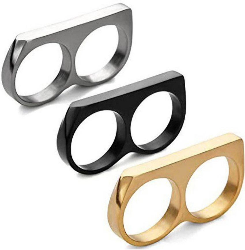 Double finger online ring sterling silver