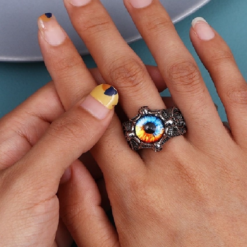 Evil Eye Mulit-Color Ring In Silver