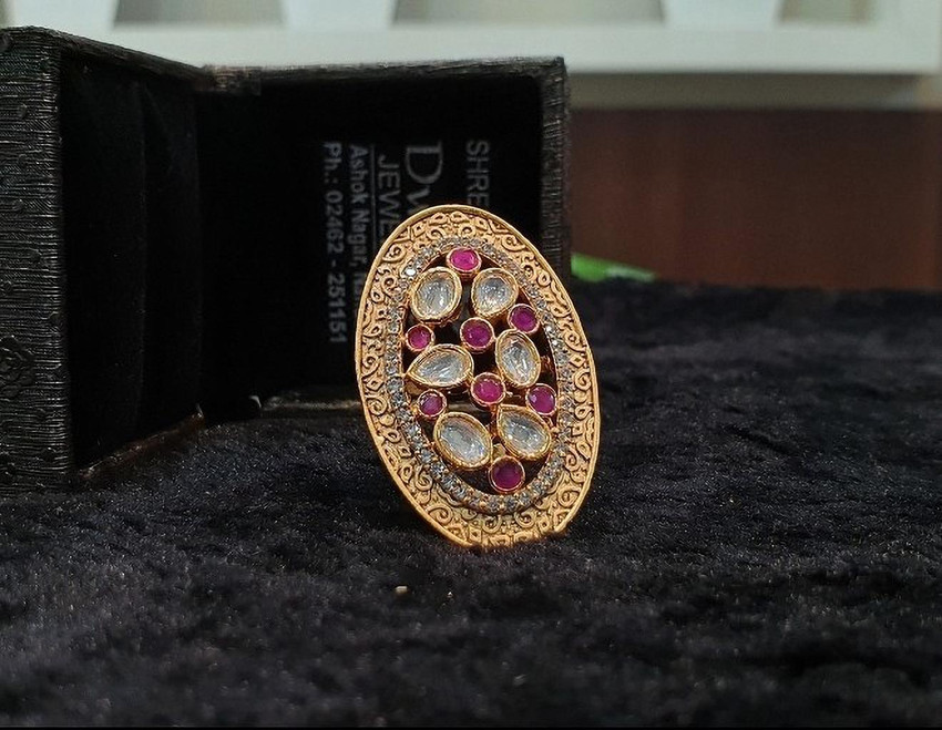 SHRI DWARKA JEWELLERS Brass Gold Plated Ring Price in India Buy SHRI DWARKA JEWELLERS Brass Gold Plated Ring Online at Best Prices in India Flipkart