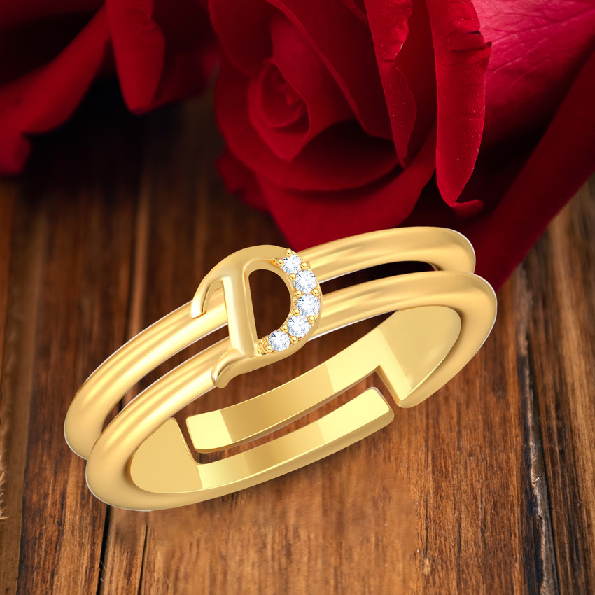 D letter cheap gold rings