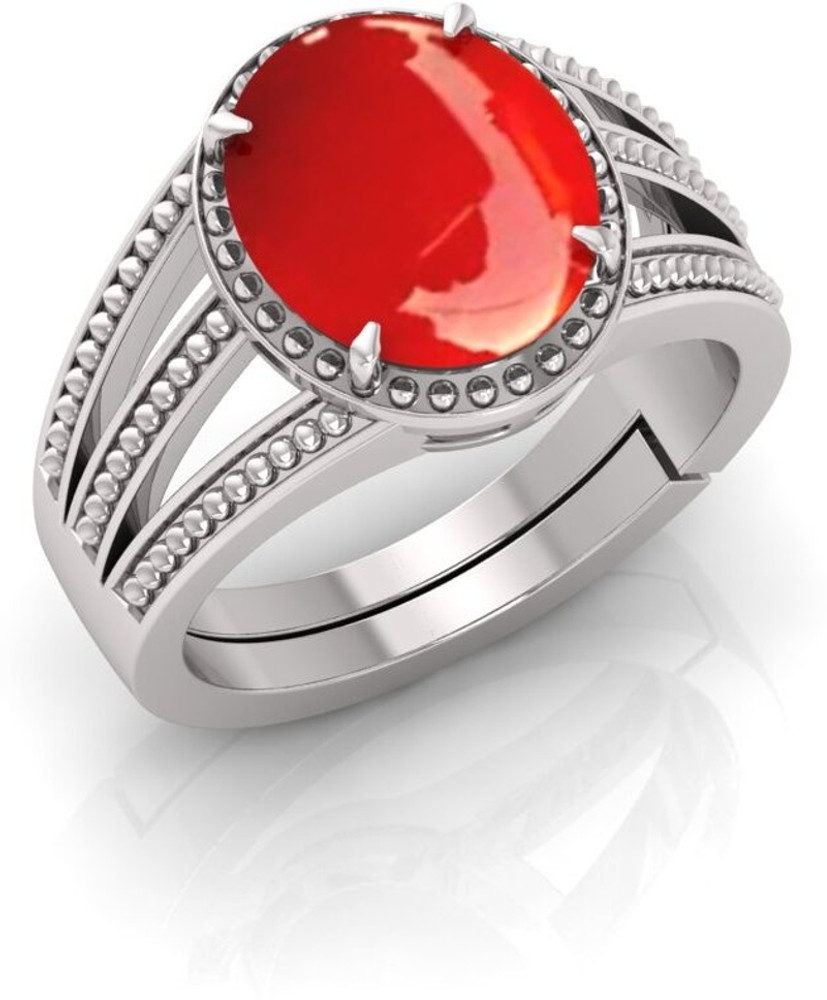 Pranjal Gems Stone Coral Silver Plated Ring Price in India Buy Pranjal Gems Stone Coral Silver Plated Ring Online at Best Prices in India Flipkart