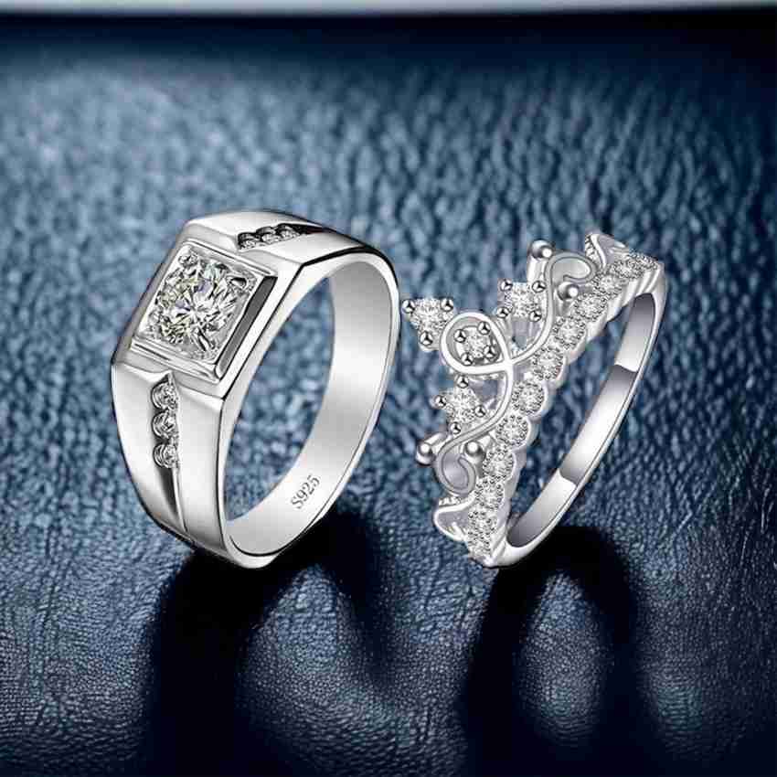 Adjustable couple deals silver ring