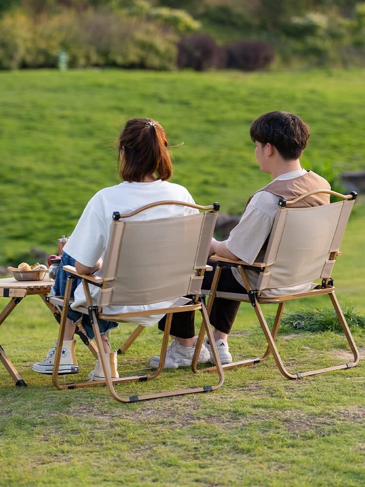 Ginoya Brothers KHAKHI BIG CAMPING FOLDING CHAIR IN OUTDOOR PACK