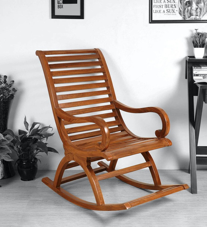 Artesia Teak Wood Rocking Chair For Living Room Garden Rosewood Finishing for adults Grand parents Solid Wood 1 Seater Rocking Chairs Price in India Buy Artesia Teak Wood Rocking Chair