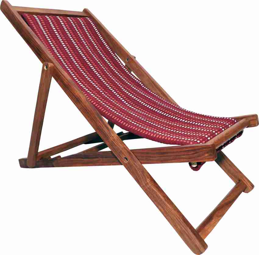 Decorhand Sheesham Wood Relaxing Chair Comfort Folding Chair Solid