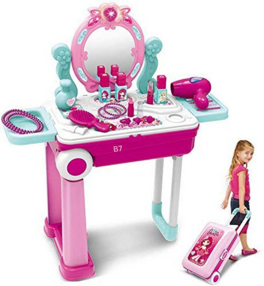 Kiddie play pretend play kids vanity table and chair beauty play set deals