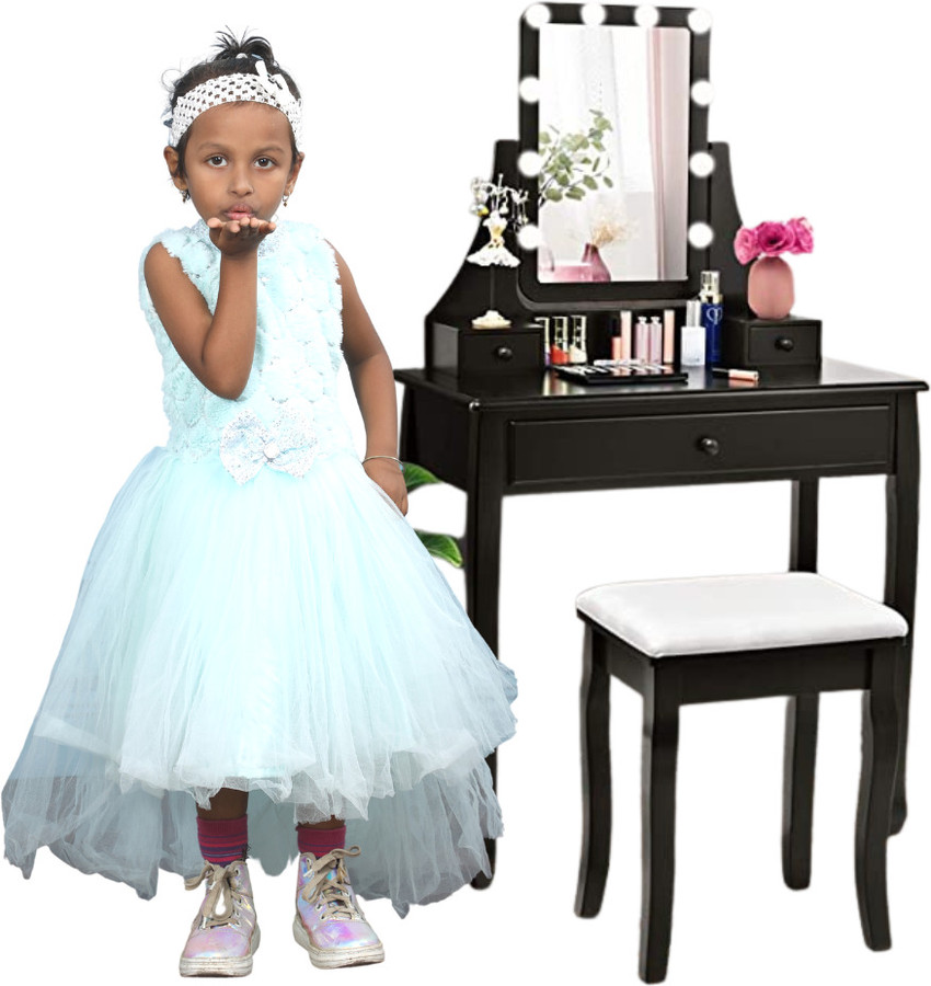 Third Eye Vanity Table Chair Set for Girls Make Up Dressing