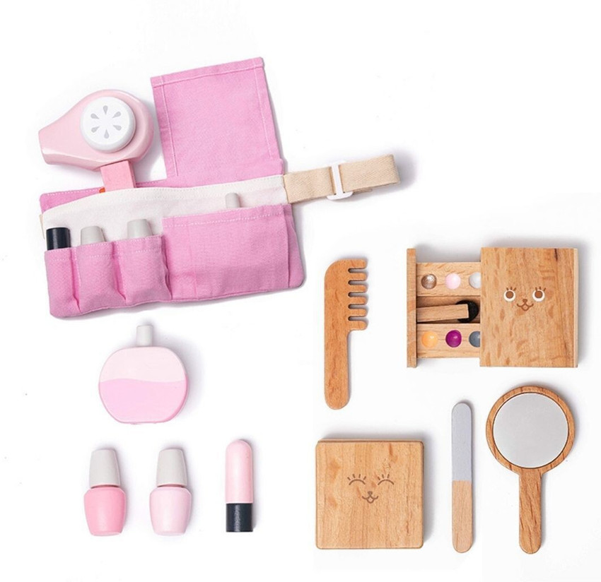 NESTA TOYS Wooden 12 Piece Makeup Kit Pretend Play Makeup Set for Kids 3 8 years Wooden 12 Piece Makeup Kit Pretend Play Makeup Set for Kids 3